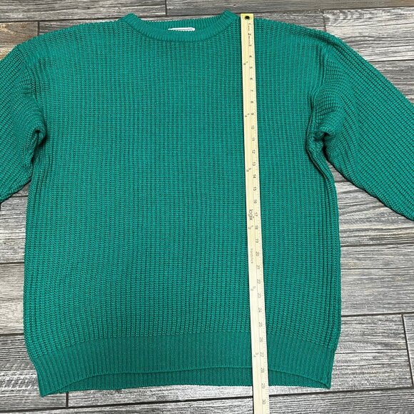 VTG Y2K Venezia Vitale Sweater Size Large Green Knit Chunky Thick Knit Long - Picture 8 of 12